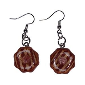Cute Donut‎ Dangle Earrings, Food Jewelry, Fun Novelty Earrings